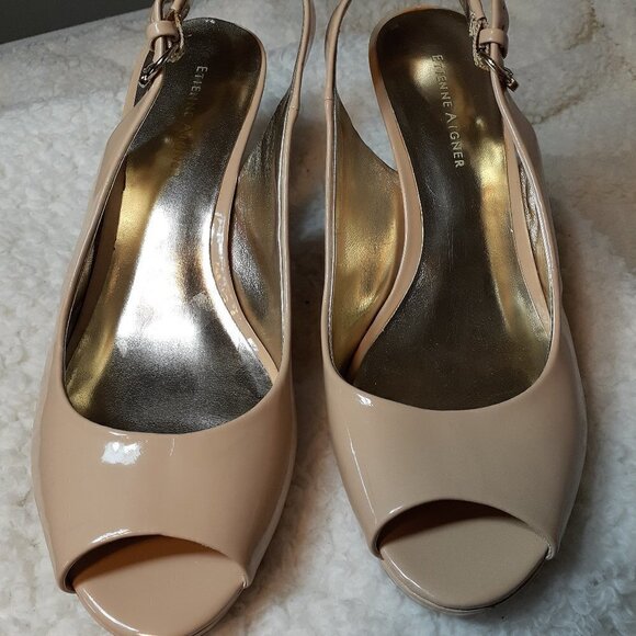 "ETIENNE aigner" sz 9M bone patent heel - Picture 4 of 7